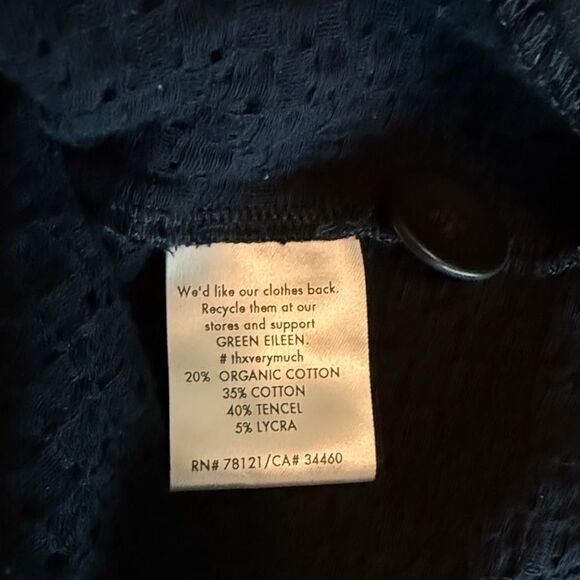 Eileen Fisher Black Oversized Textured Blazer one button closure size Small - Picture 7 of 11